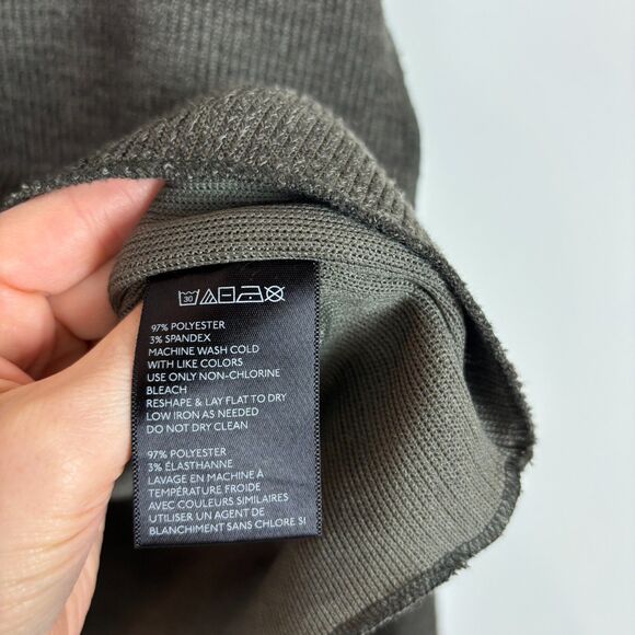 Urban Outfitters Jax Inside Out Notch Neck Top Olive Green Slouchy Boxy Medium - Picture 4 of 6